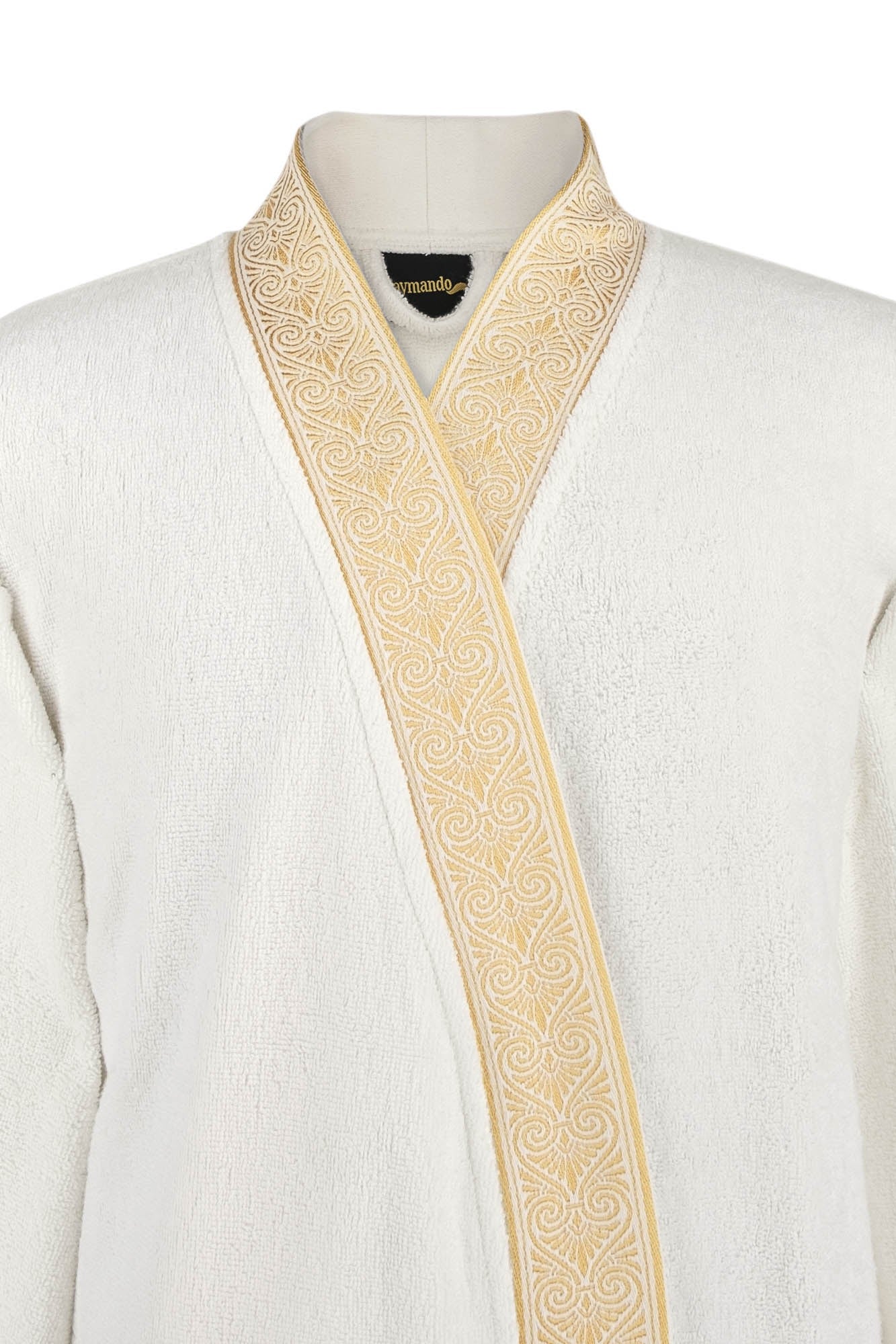 Luxus Bademantel Kimono Weiß