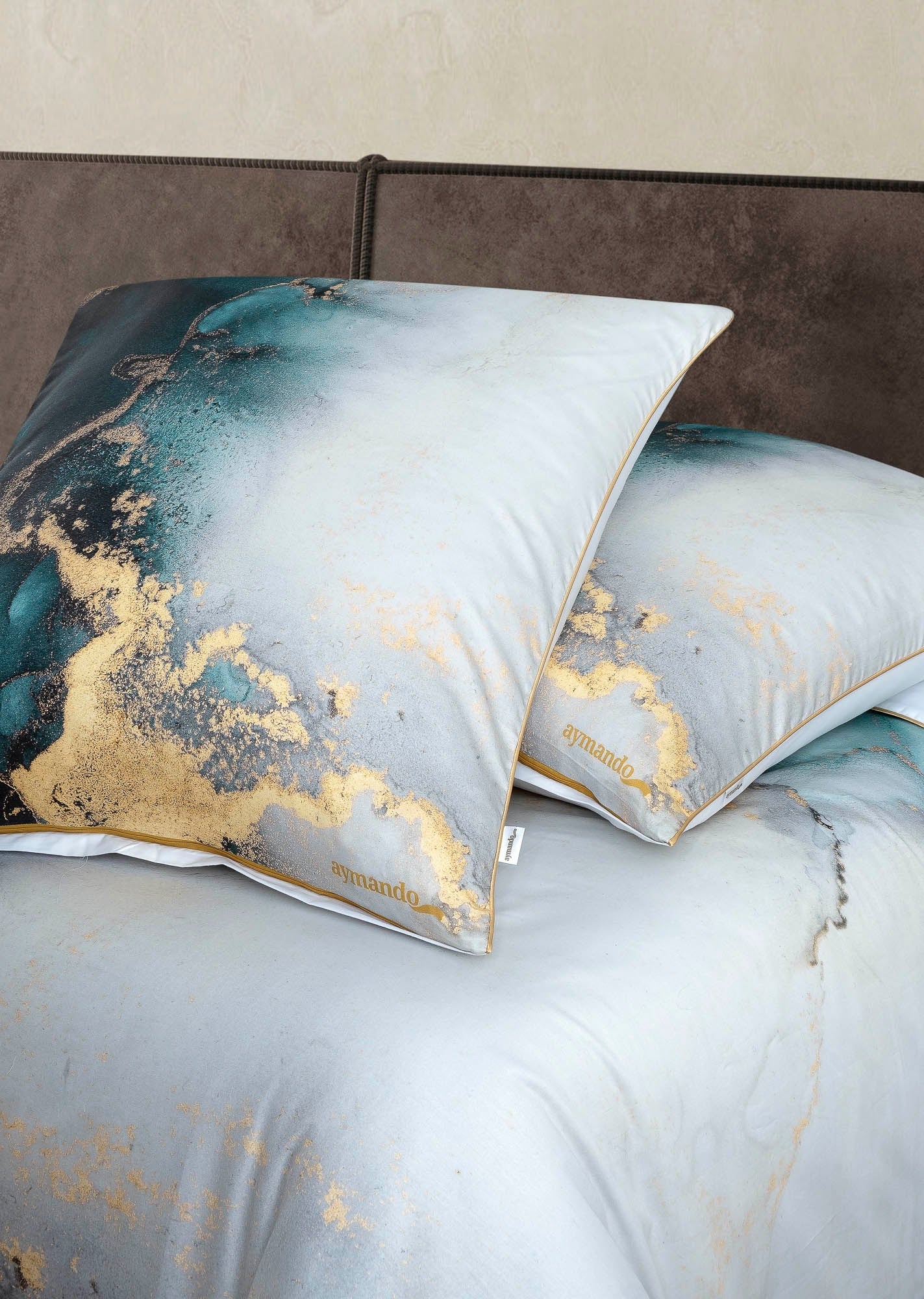 Deluxe Satin Bettwäsche Marble Green