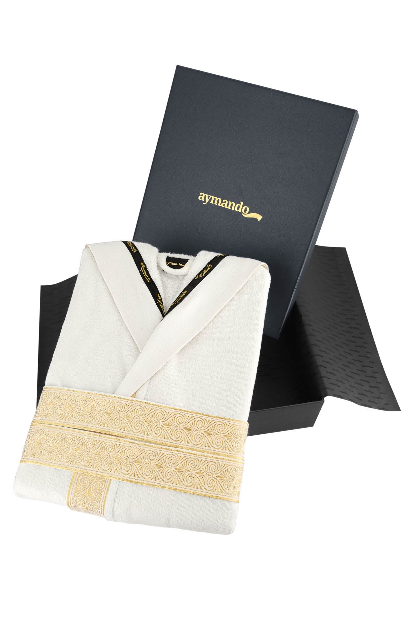 Luxury Bathrobe White and Gold
