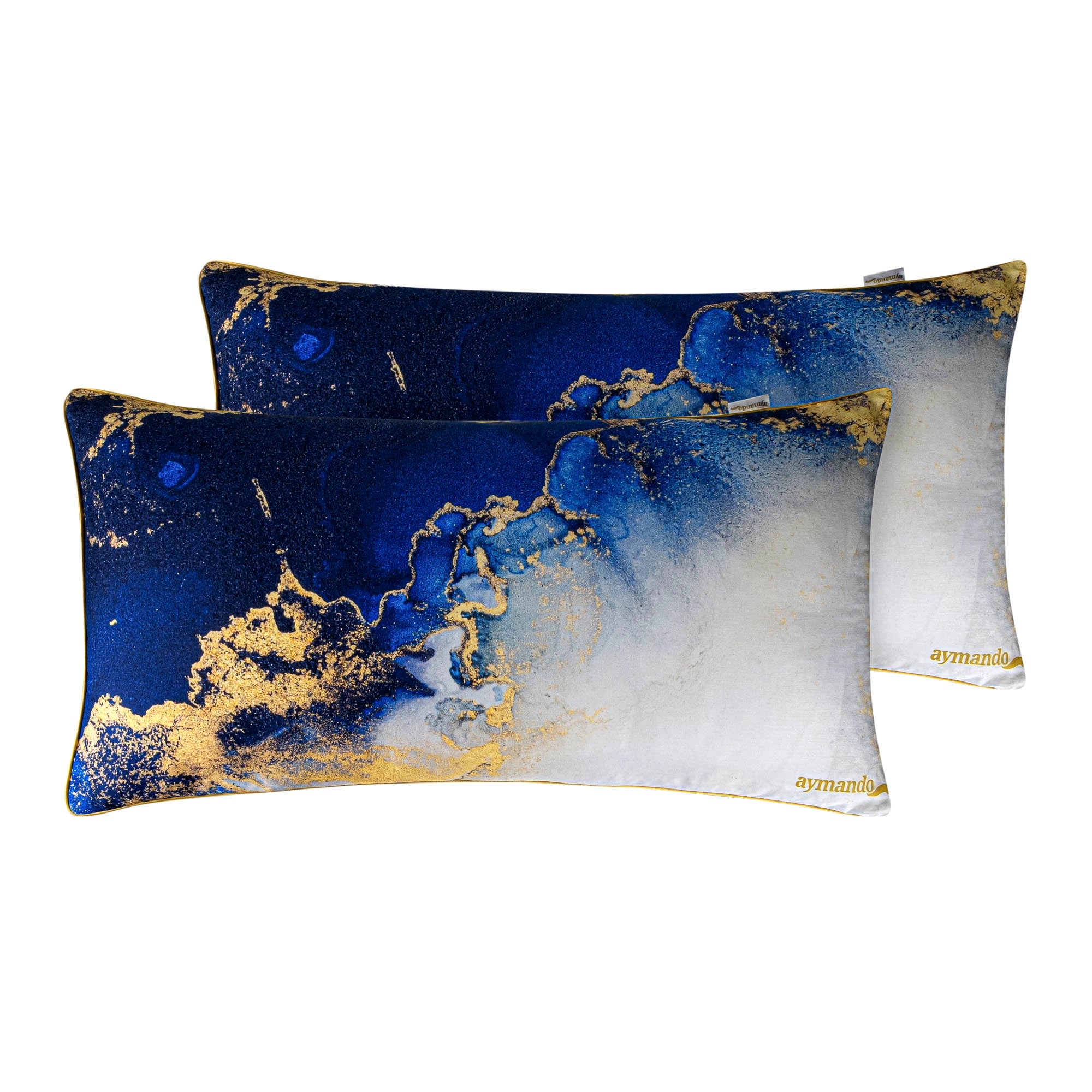 Deluxe Satin Bettwäsche Marble Blue