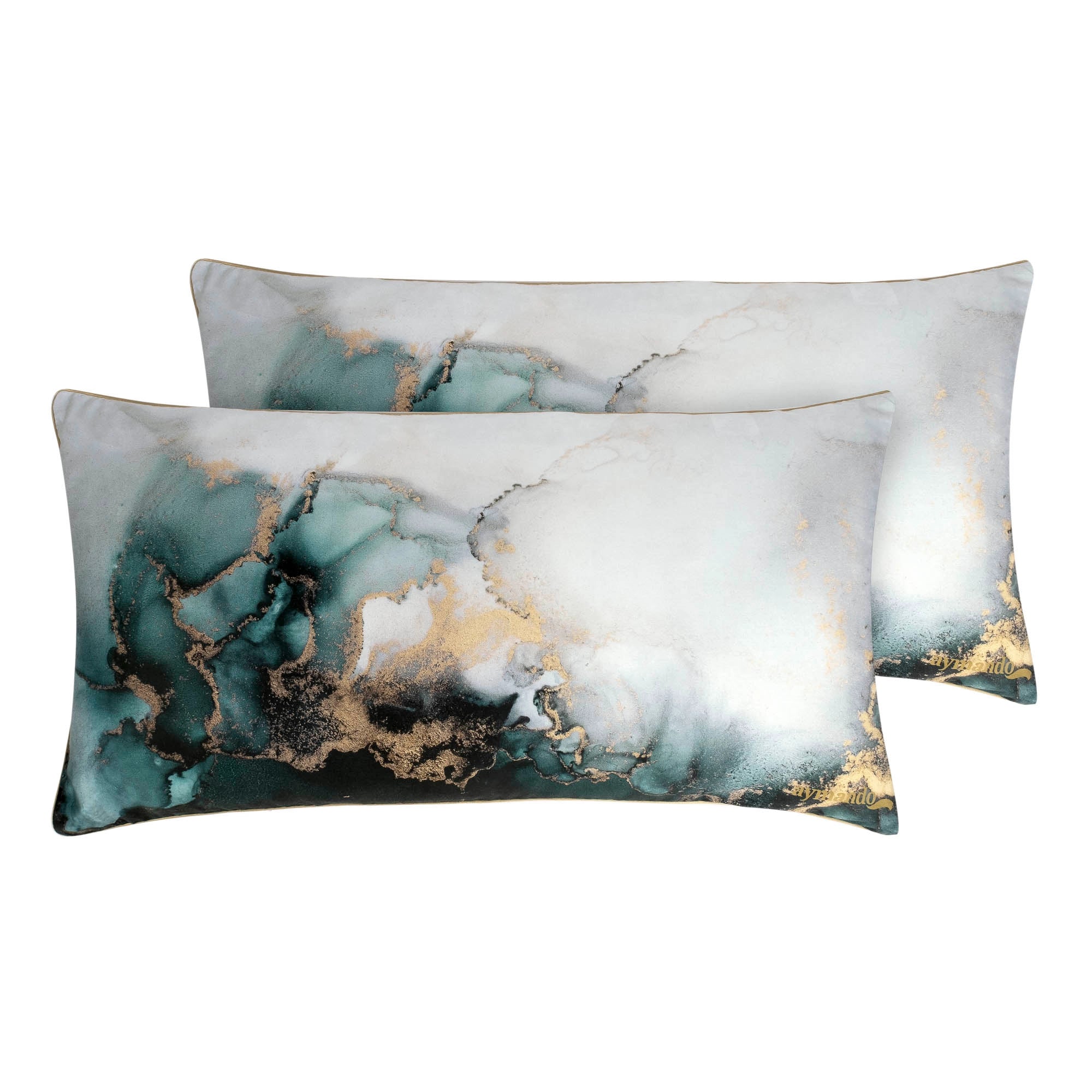 Deluxe Satin Bettwäsche Marble Green