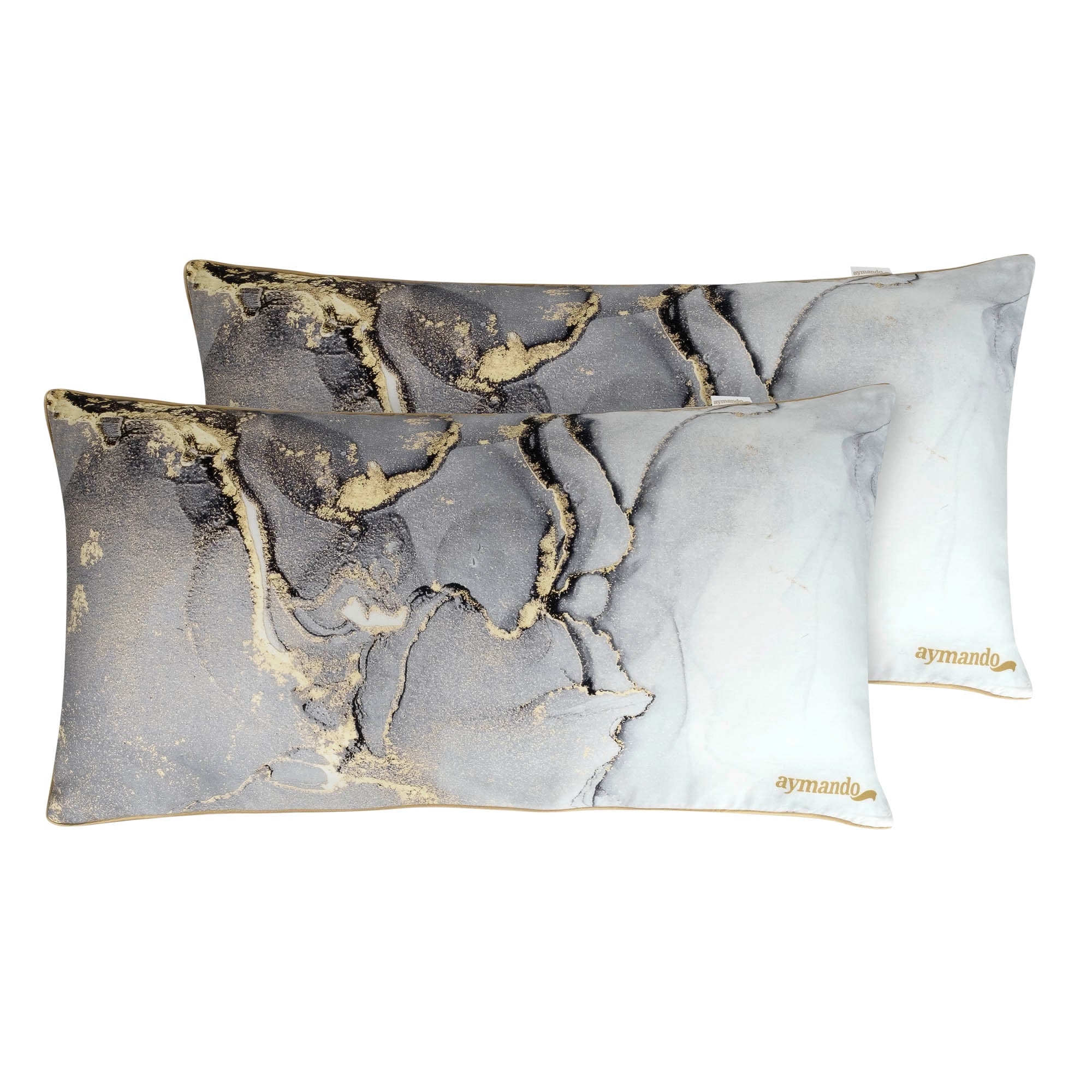 Deluxe Satin Bettwäsche Marble Grey