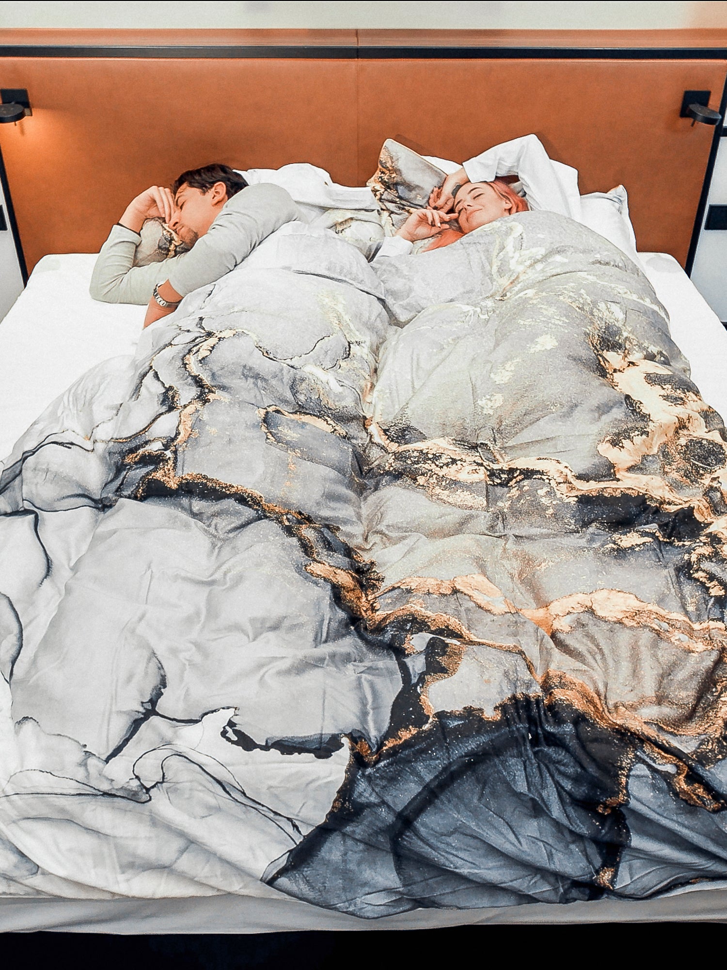 Deluxe Satin Bettwäsche Marble Grey