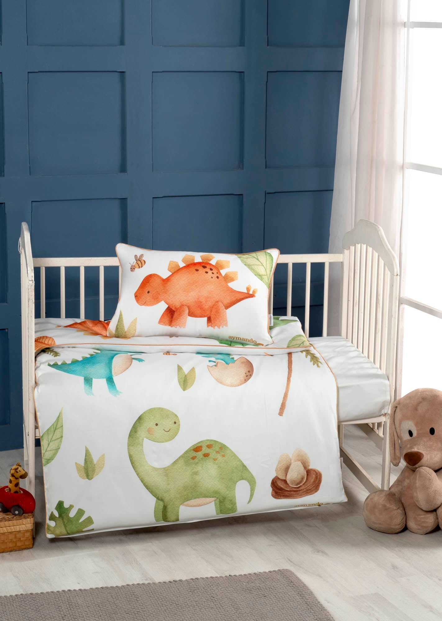 طقم مفارش سرير للأطفال نقش ديناصور
