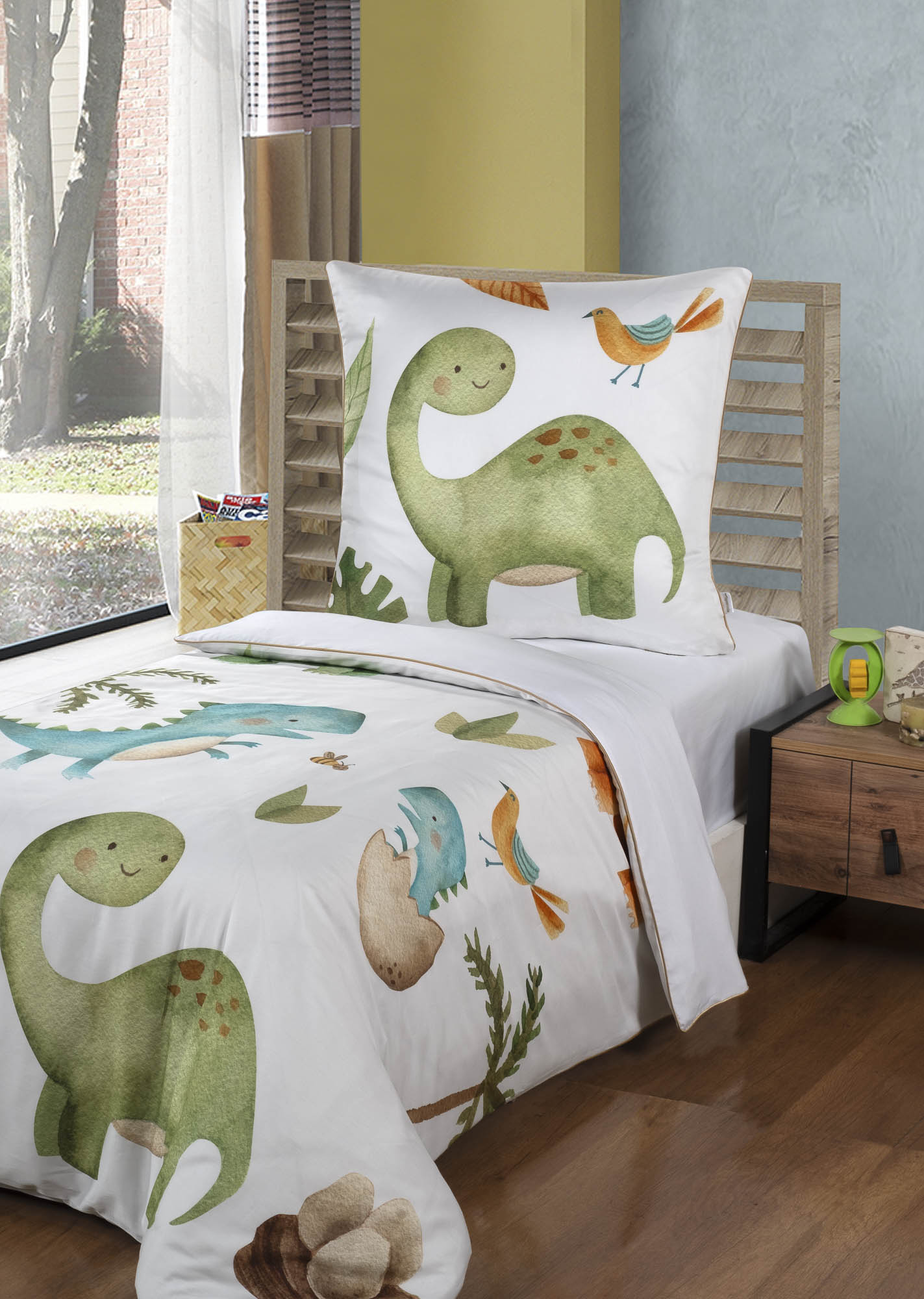 طقم مفارش سرير للصغار نقش ديناصور