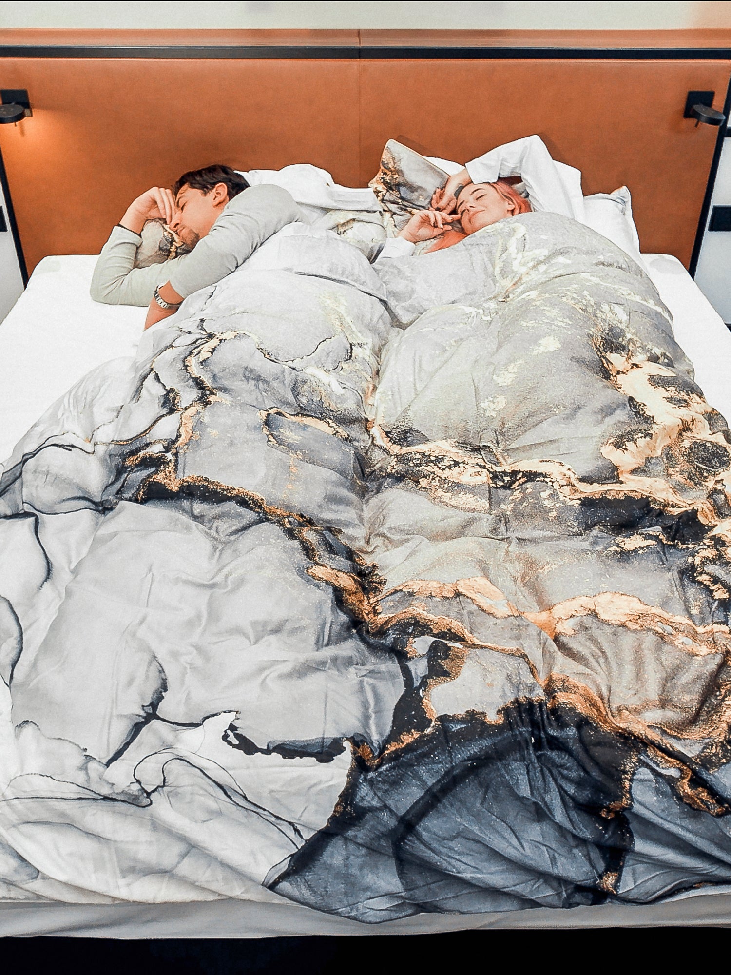 Deluxe Satin Bed Linen Marble Grey